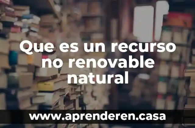 Que es un recurso no renovable natural