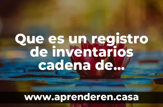 Que es un registro de inventarios cadena de suministro