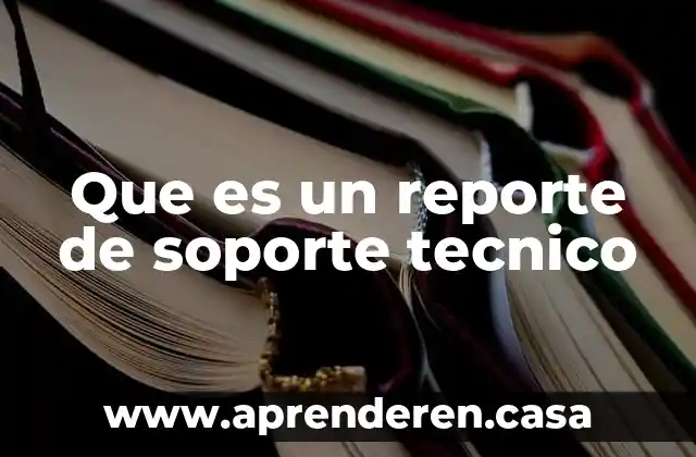 Que es un reporte de soporte tecnico
