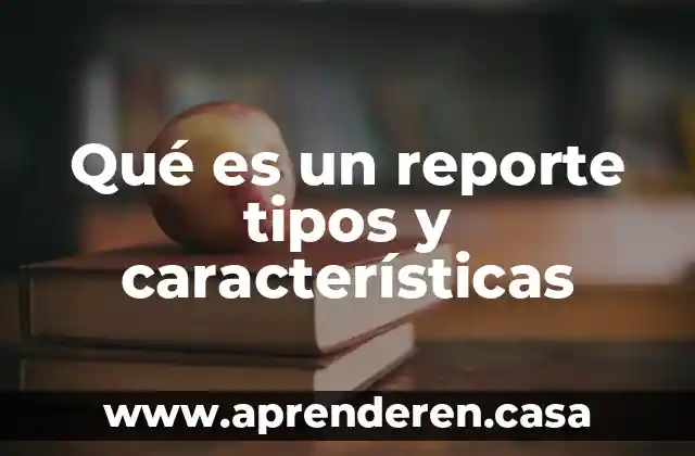 Qué es un reporte tipos y características