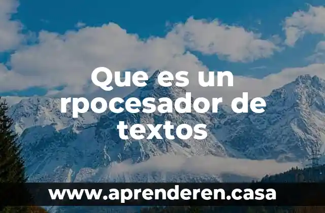 Que es un rpocesador de textos