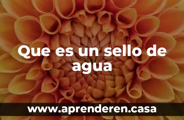 Que es un sello de agua
