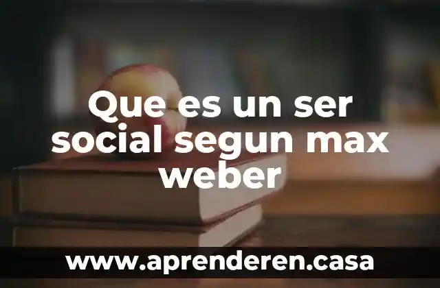 Que es un ser social segun max weber