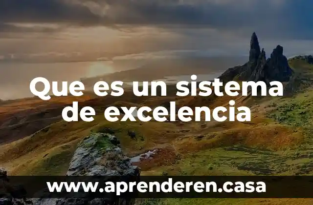 Que es un sistema de excelencia