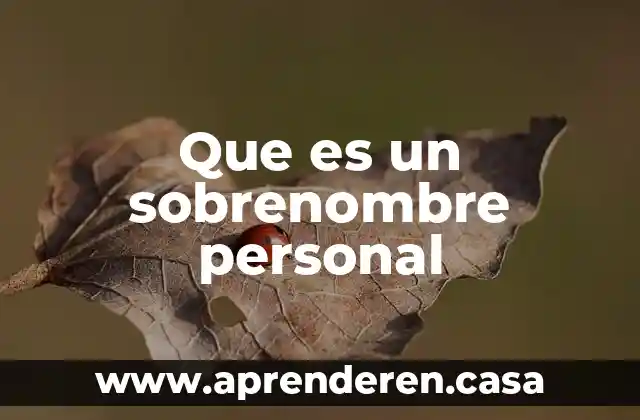 Que es un sobrenombre personal