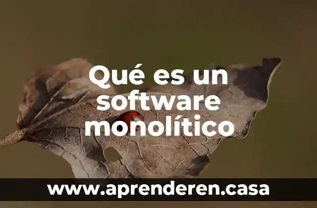 Que es programas software para abarrotes 7 Qué es un software monolítico