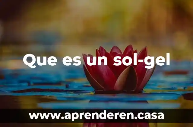 Que es un sol-gel