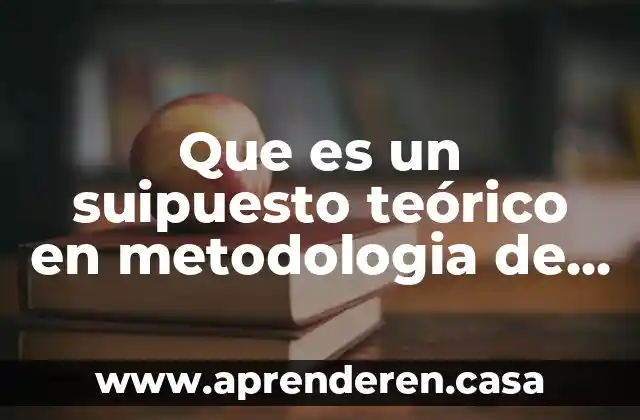 Que es un suipuesto teórico en metodologia de la investigacion