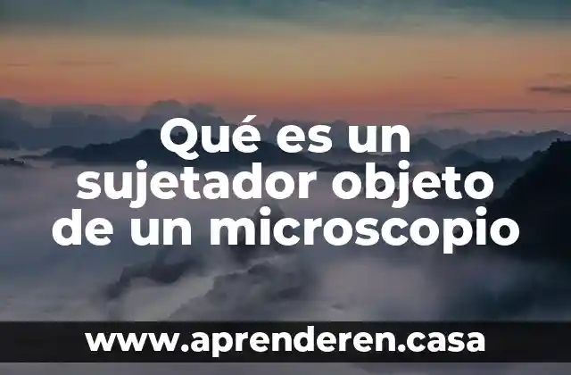 Qué es un sujetador objeto de un microscopio