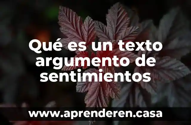 Qué es un texto argumento de sentimientos
