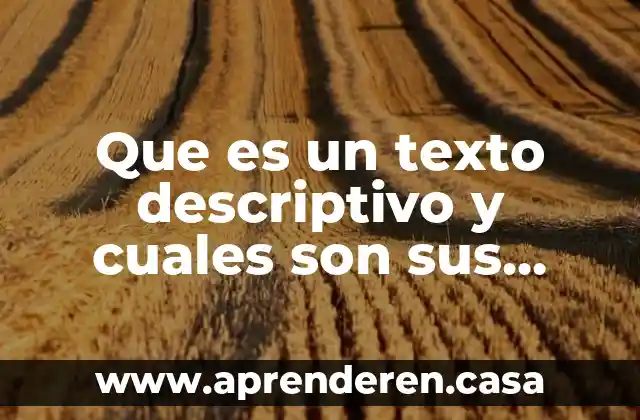 Que es un texto descriptivo y cuales son sus tipos