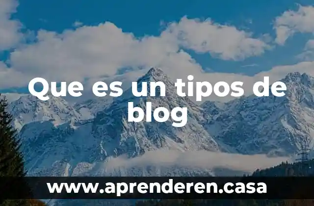 Que es un tipos de blog