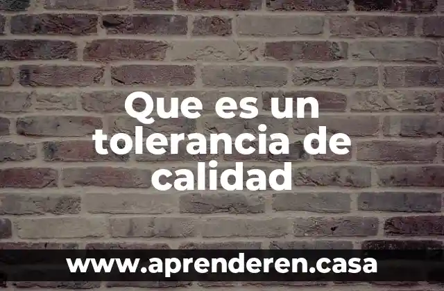 Que es la estandar de calidad 5 Que es un tolerancia de calidad