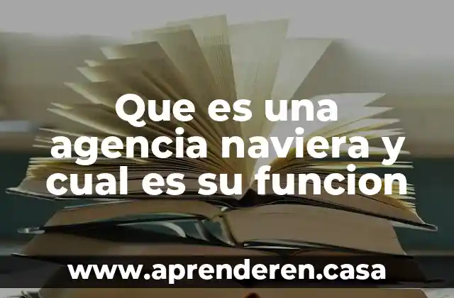 Que es una agencia naviera y cual es su funcion