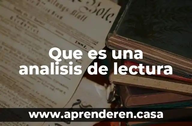 Que es una analisis de lectura
