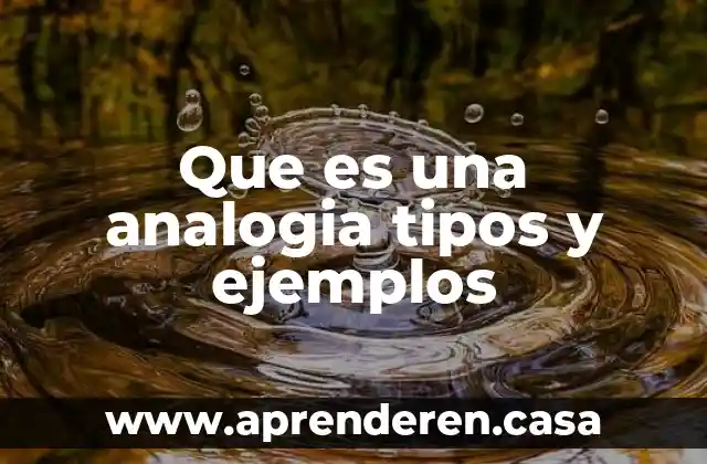 Que es una analogia tipos y ejemplos
