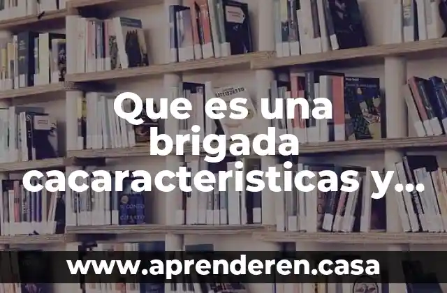 Que es una brigada cacaracteristicas y tipos