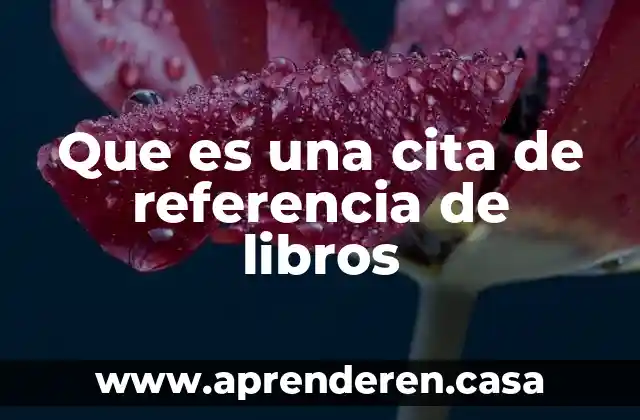 Que es una cita de referencia de libros