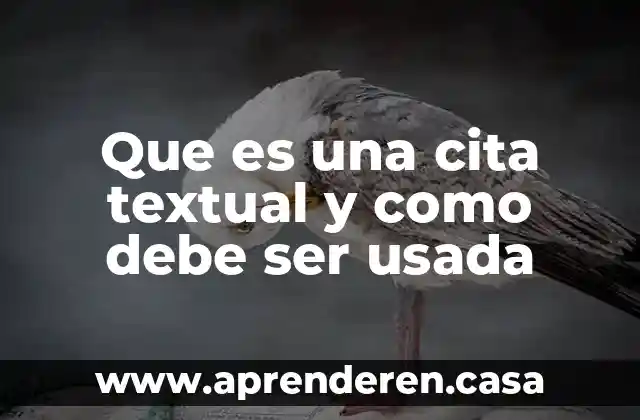 Que es una cita textual y como debe ser usada