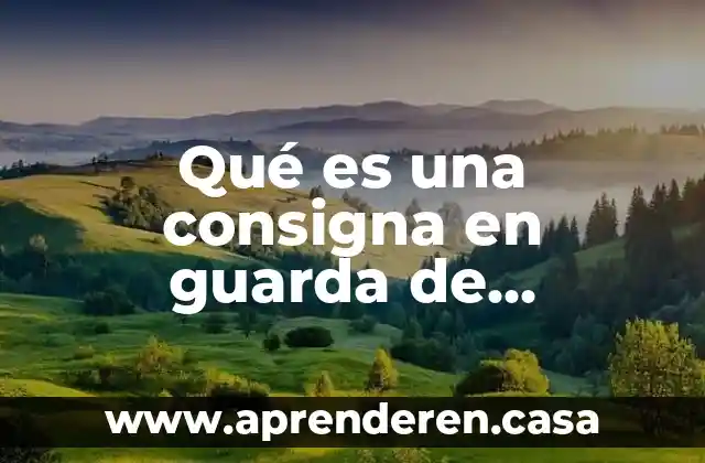 Que es un en las hojas de seguridad 4 Qué es una consigna en guarda de seguridad