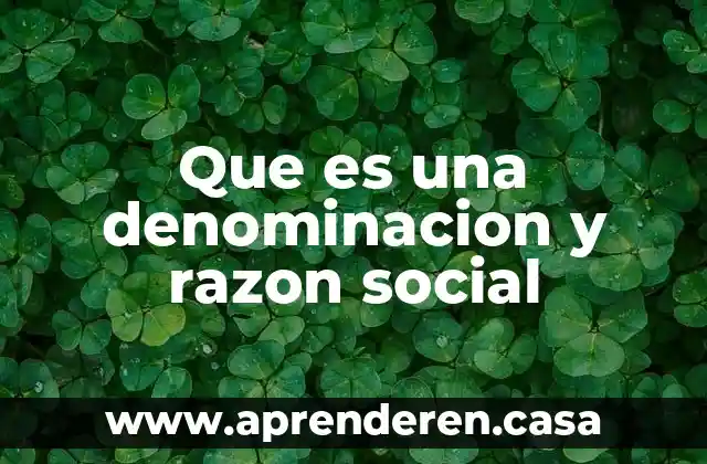 Que es una denominacion y razon social