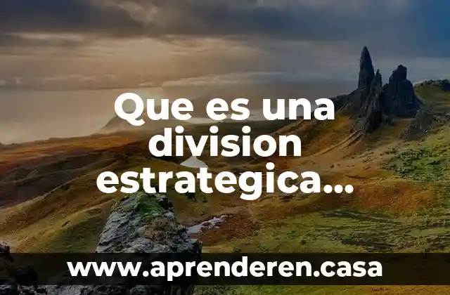 Que es la evaluacion estrategica de una empresa 5 Que es una division estrategica administracion