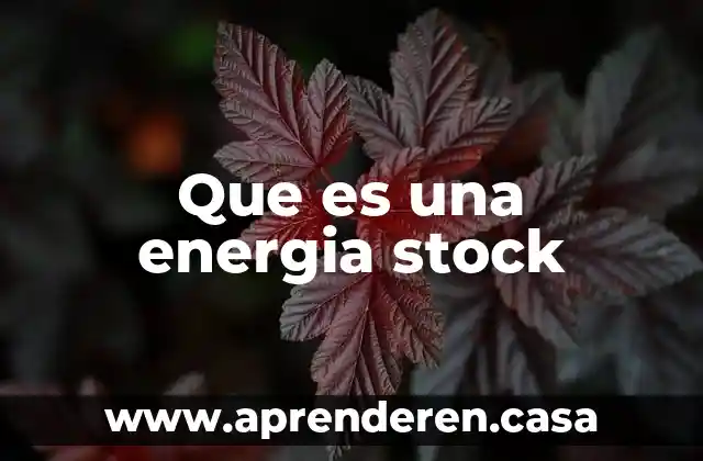 Que es una energia stock