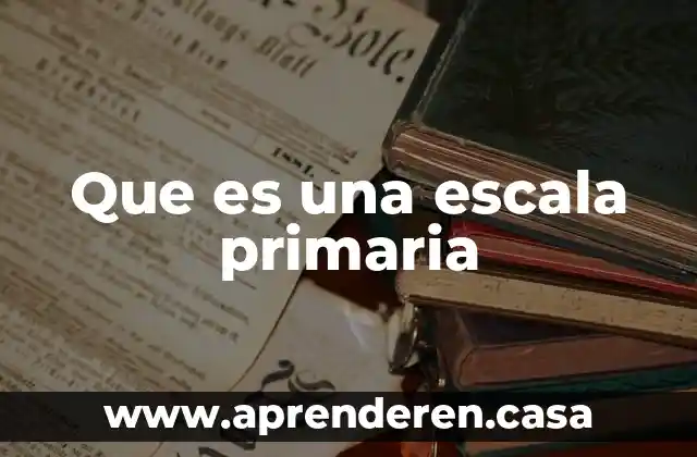 Que es una escala primaria