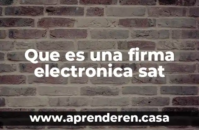Que es una firma electronica sat