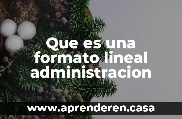 Que es una formato lineal administracion