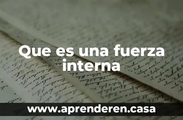 Que es una fuerza interna