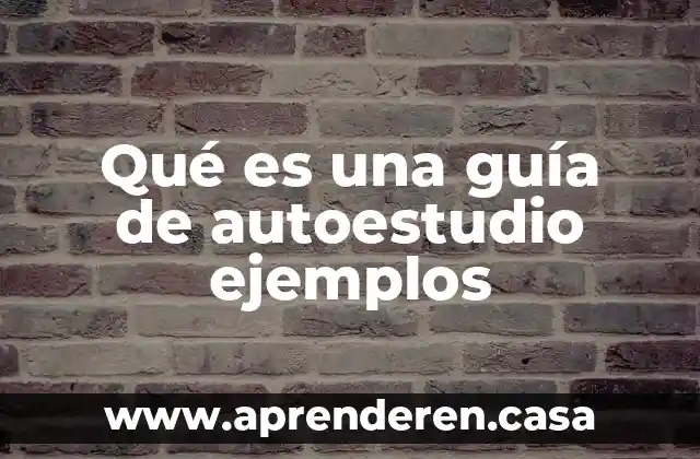Qué es una guía de autoestudio ejemplos