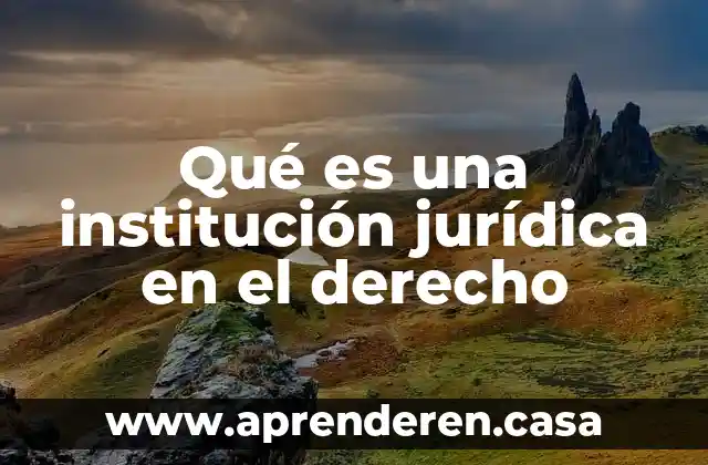 Que es yerra en derecho 4 Qué es una institución jurídica en el derecho