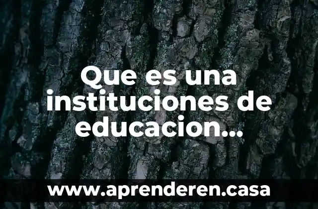 Qué es una área de técnico superior universitario 6 Que es una instituciones de educacion superior