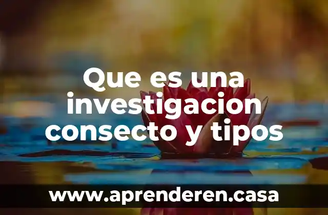 Que es una investigacion consecto y tipos