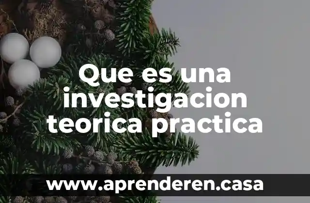 Que es una investigacion teorica practica