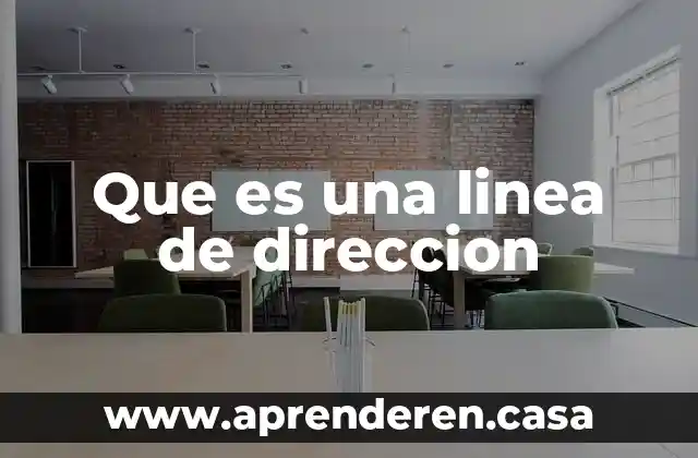 Que es una linea de direccion