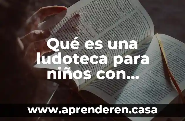 Qué es una ludoteca para niños con necesidades especiales según autores
