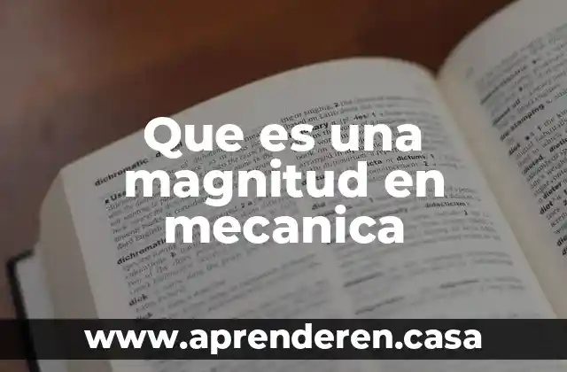 Que es una magnitud en mecanica
