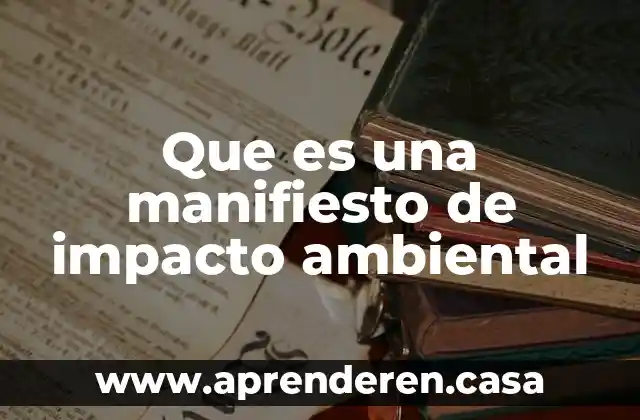 Que es una manifiesto de impacto ambiental