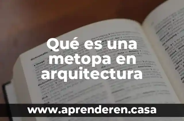Qué es una metopa en arquitectura