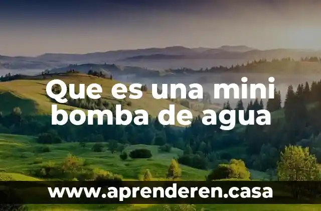 Que es una mini bomba de agua