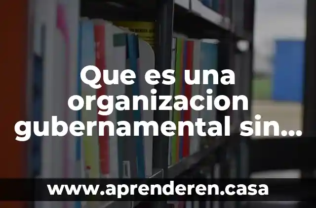 Fines de la educación que es 3 Que es una organizacion gubernamental sin fines de lucro