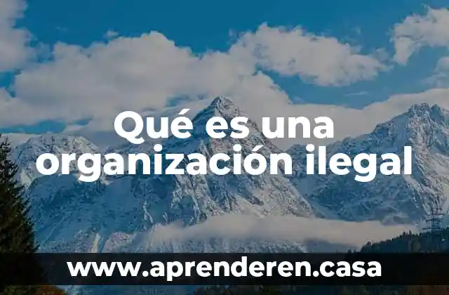 Qué es una organización ilegal