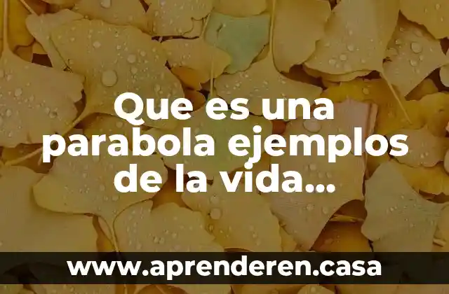 Que es una parabola ejemplos de la vida cotidiana