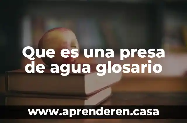 Que es una presa de agua glosario