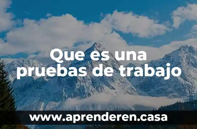 Que es una pruebas de trabajo