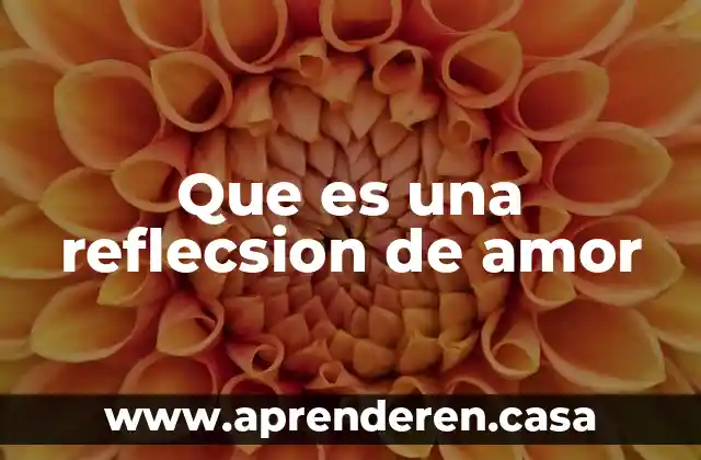 Que es una reflecsion de amor