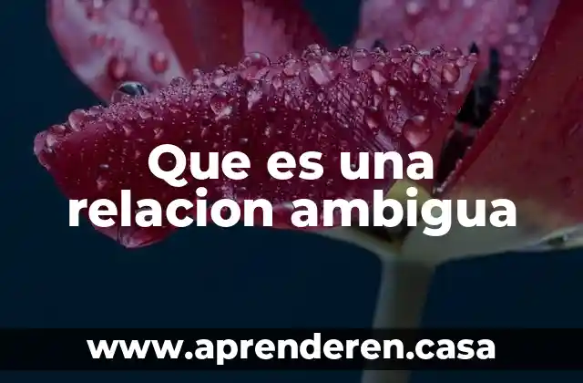 Que es una relacion intelectual 5 Que es una relacion ambigua