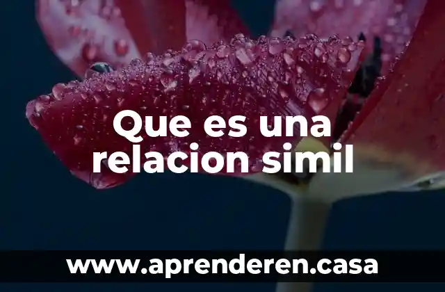 Que es una relacion intelectual 3 Que es una relacion simil